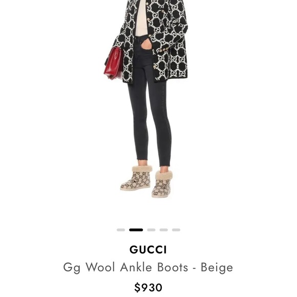 BRAND NEW IN BOX GUCCI REAL WOOL LAME GG MONOGRAM HORSEBIT BOOTS - Picture 2 of 7